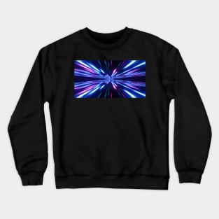 High speed, pink blue lines Crewneck Sweatshirt